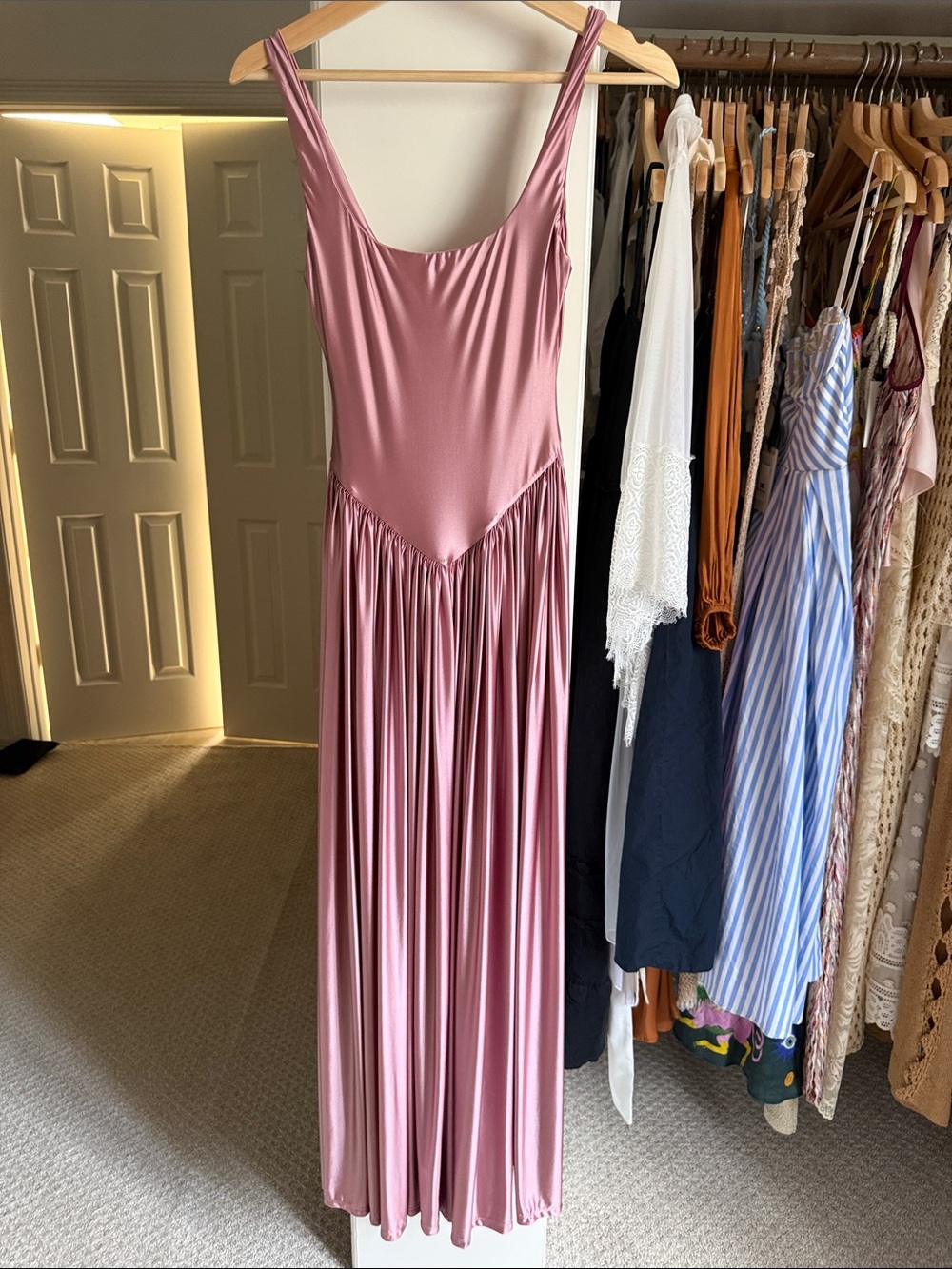 Sabina Musayev Dusty Rose Sleeveless Maxi Dress